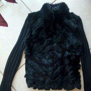 Bebe Fur Sweater Jacket